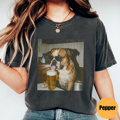 Funny Dog Drinking Beer Shirt – 50+ Dog Breeds Available Meme Graphic Tee