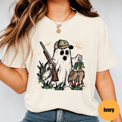 Duck Hunting Ghost Halloween Shirt – Mallard Waterfowl Hunter Graphic Tee