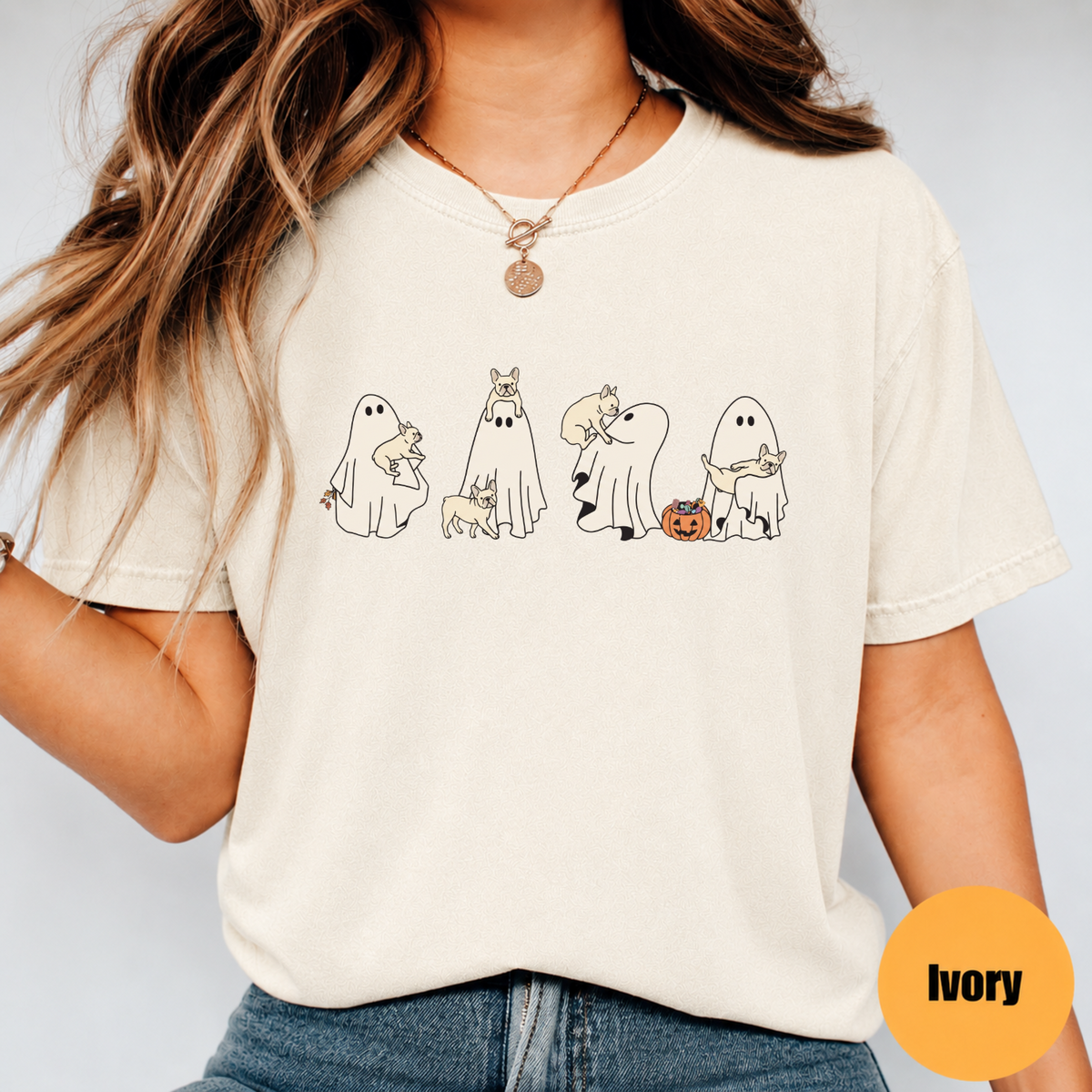 French Bulldog Halloween Shirt – Cute Ghost Dog Spooky Season Graphic Tee