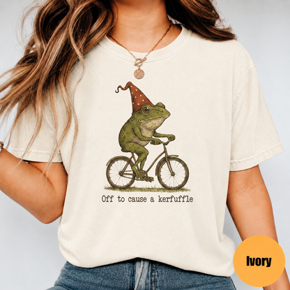 Off To Cause A Kerfuffle Frog Shirt – Funny Cottagecore Frog Graphic Tee