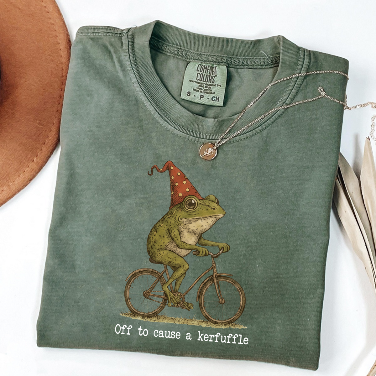 Off To Cause A Kerfuffle Frog Shirt – Funny Cottagecore Frog Graphic Tee