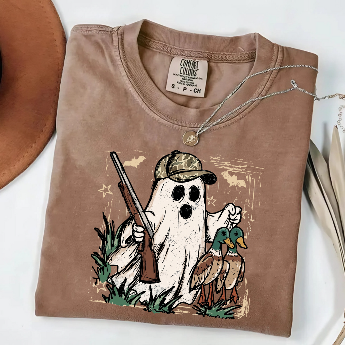 Duck Hunting Ghost Halloween Shirt – Mallard Waterfowl Hunter Graphic Tee