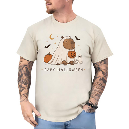 Cute Capybara ghost Halloween graphic T-Shirt
