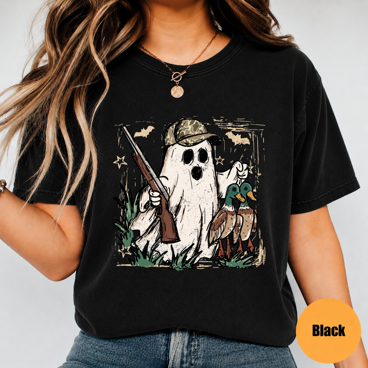 Duck Hunting Ghost Halloween Shirt – Mallard Waterfowl Hunter Graphic Tee