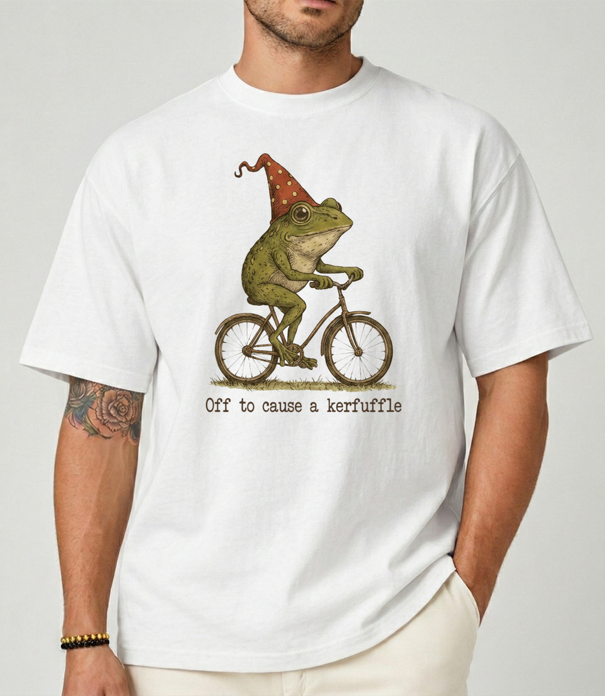 Off To Cause A Kerfuffle Frog Shirt – Funny Cottagecore Frog Graphic Tee