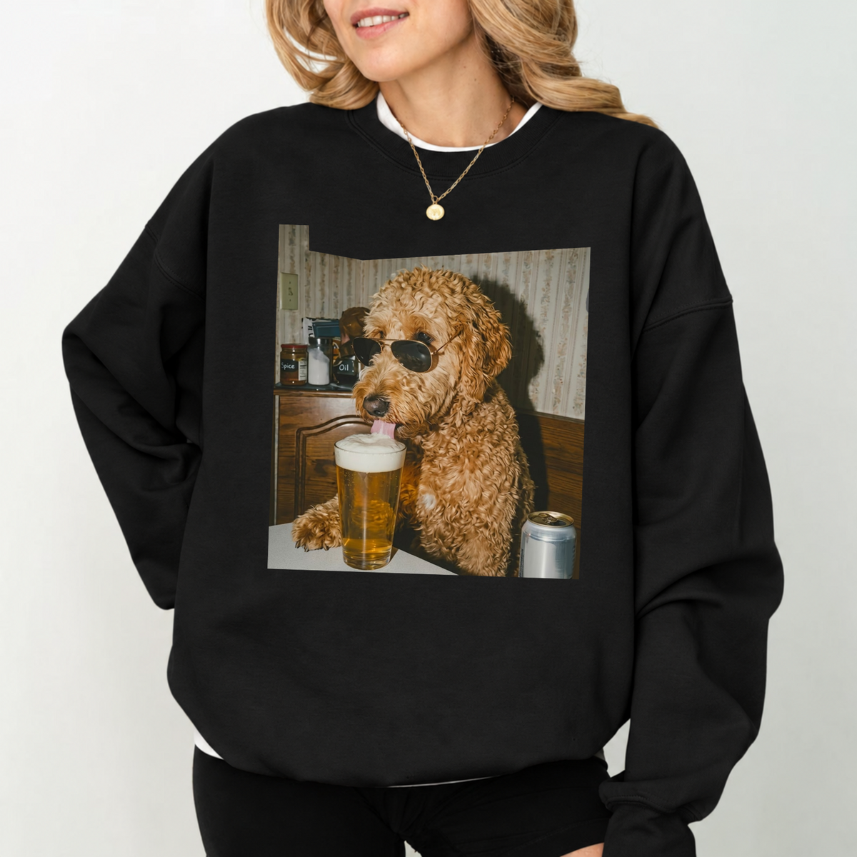 Funny Dog Drinking Beer Shirt – 50+ Dog Breeds Available Meme Graphic Tee