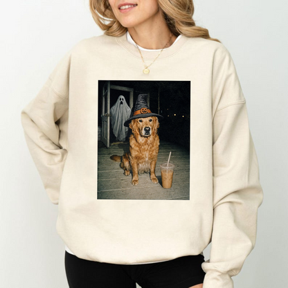 Personalized Halloween Dog Shirt – Golden Retriever Ghost Spooky Season Graphic Tee