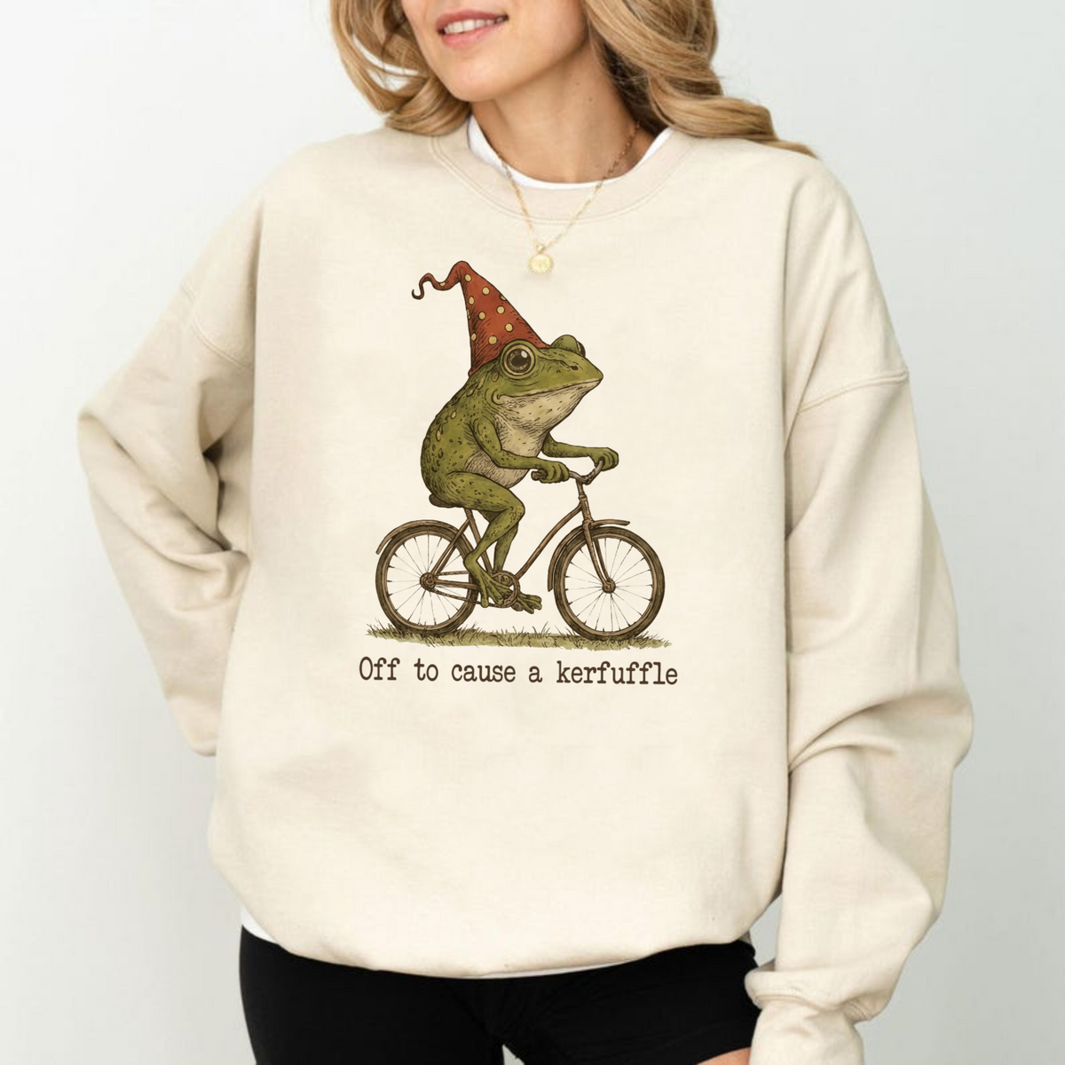 Off To Cause A Kerfuffle Frog Shirt – Funny Cottagecore Frog Graphic Tee