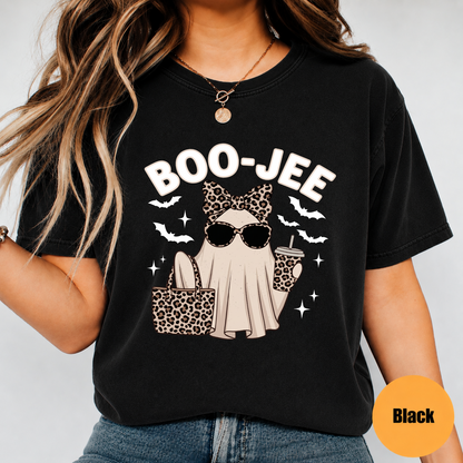 Boo Jee Ghost Shirt – Funny Leopard Halloween Graphic Tee