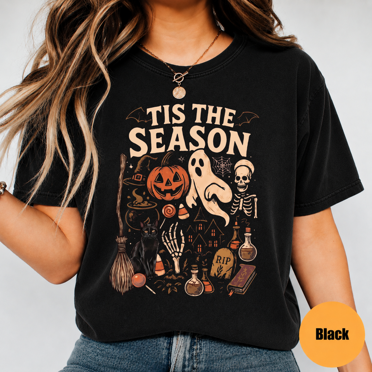 Tis The Season Halloween Shirt – Vintage Spooky Season Graphic Tee