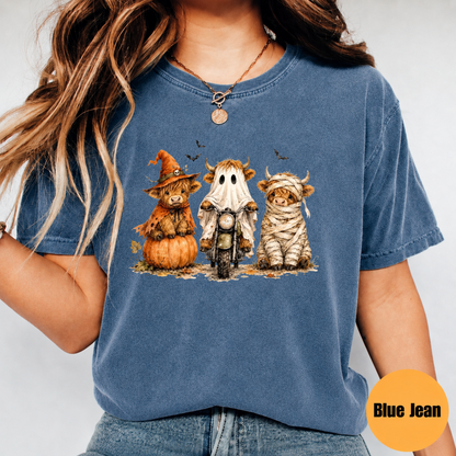 Highland Cow Halloween Shirt – Cute Spooky Cow Graphic Tee