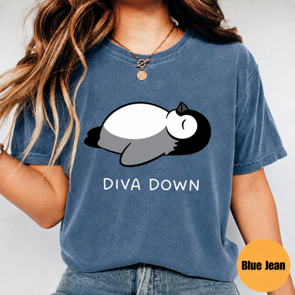 Diva Down Penguin Shirt – Funny Penguin Meme Graphic Tee