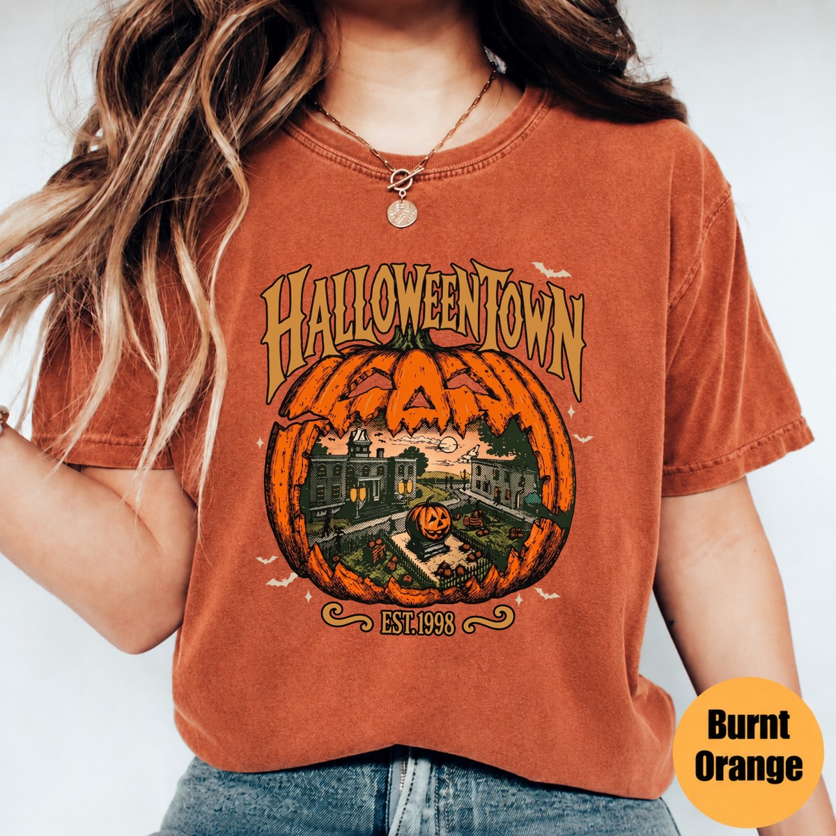 Halloween Town Pumpkin Shirt – Vintage Spooky Season Graphic Tee
