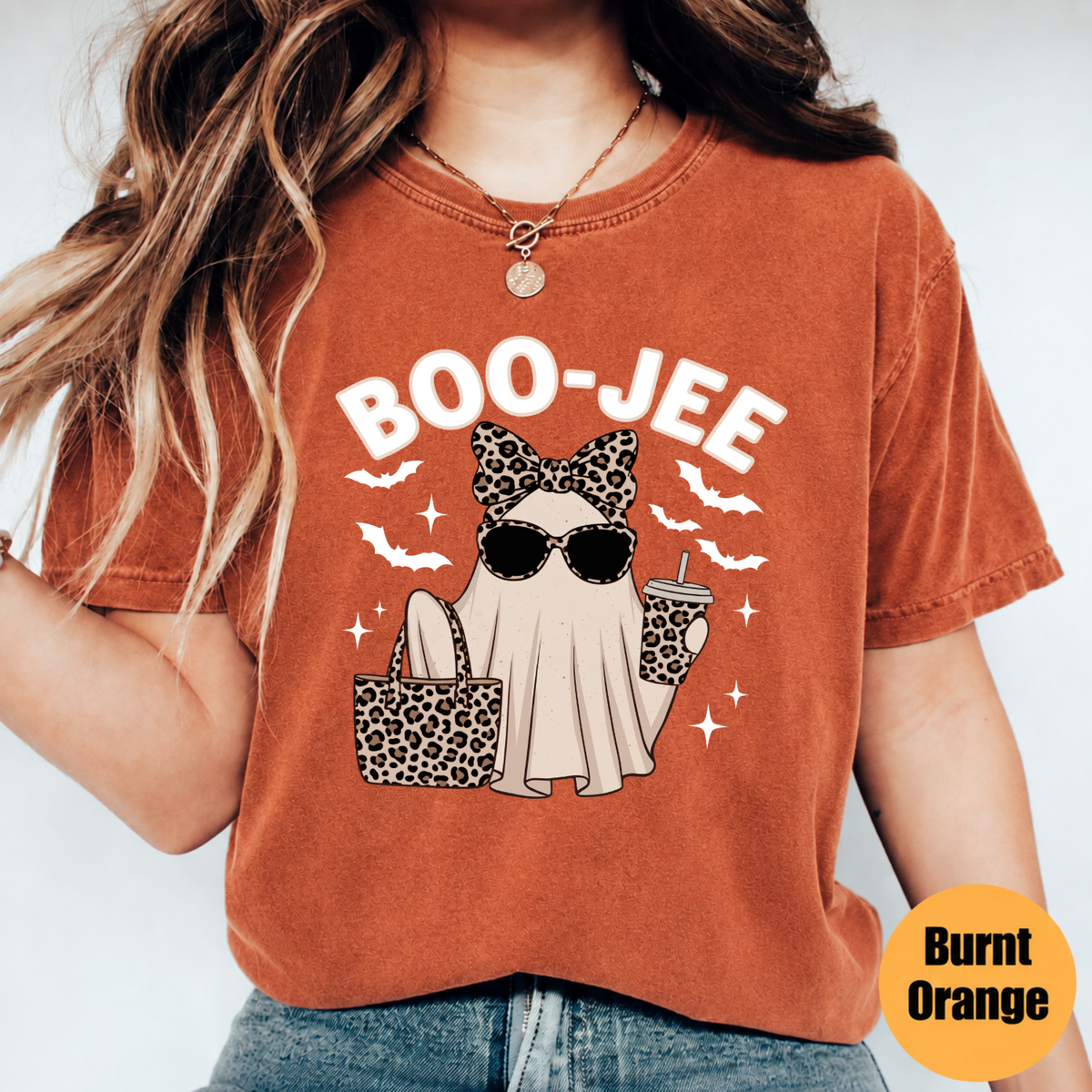 Boo Jee Ghost Shirt – Funny Leopard Halloween Graphic Tee