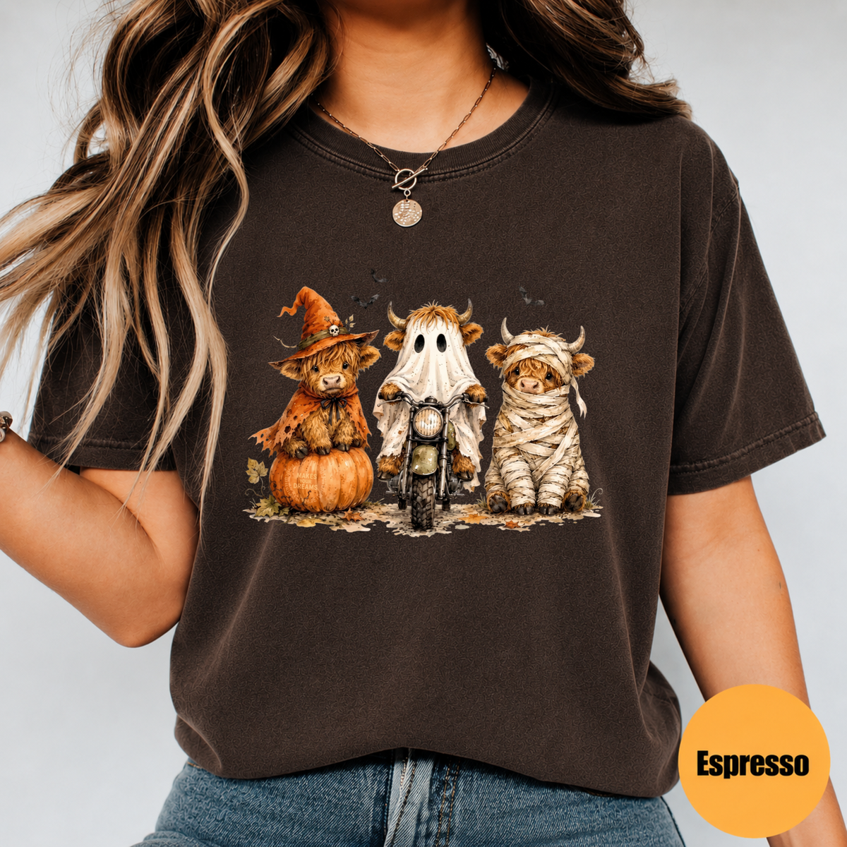Highland Cow Halloween Shirt – Cute Spooky Cow Graphic Tee