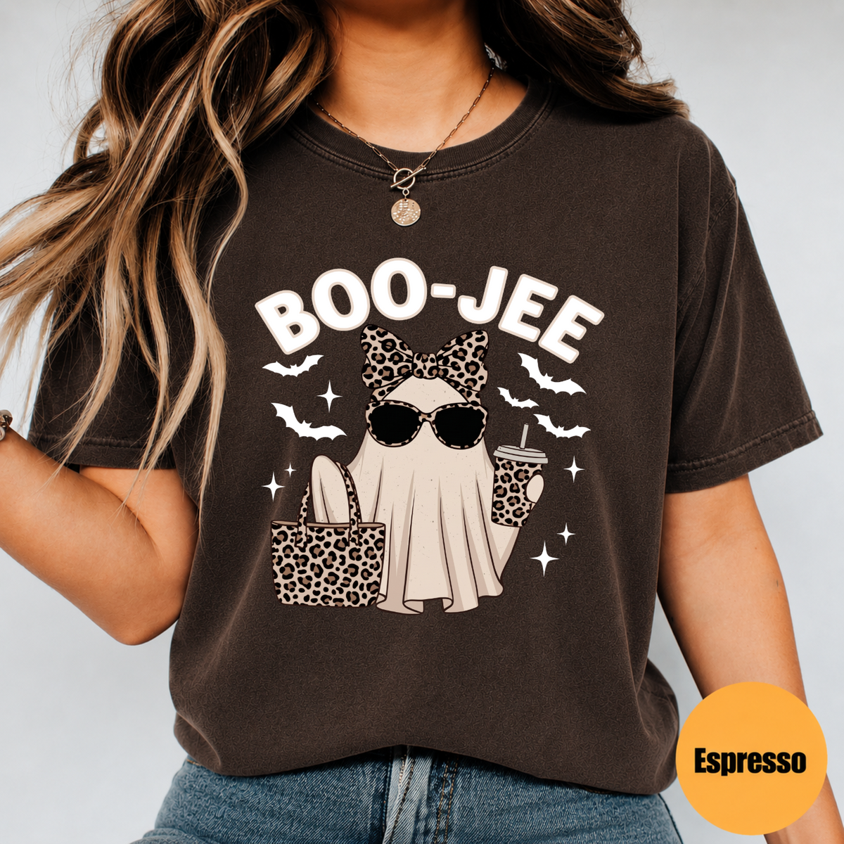 Boo Jee Ghost Shirt – Funny Leopard Halloween Graphic Tee