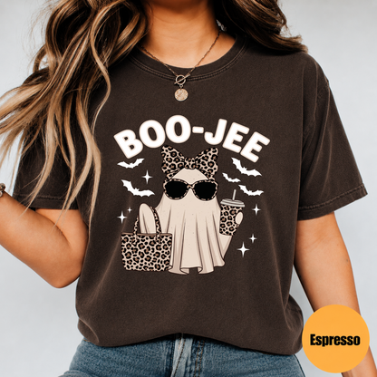 Boo Jee Ghost Shirt – Funny Leopard Halloween Graphic Tee