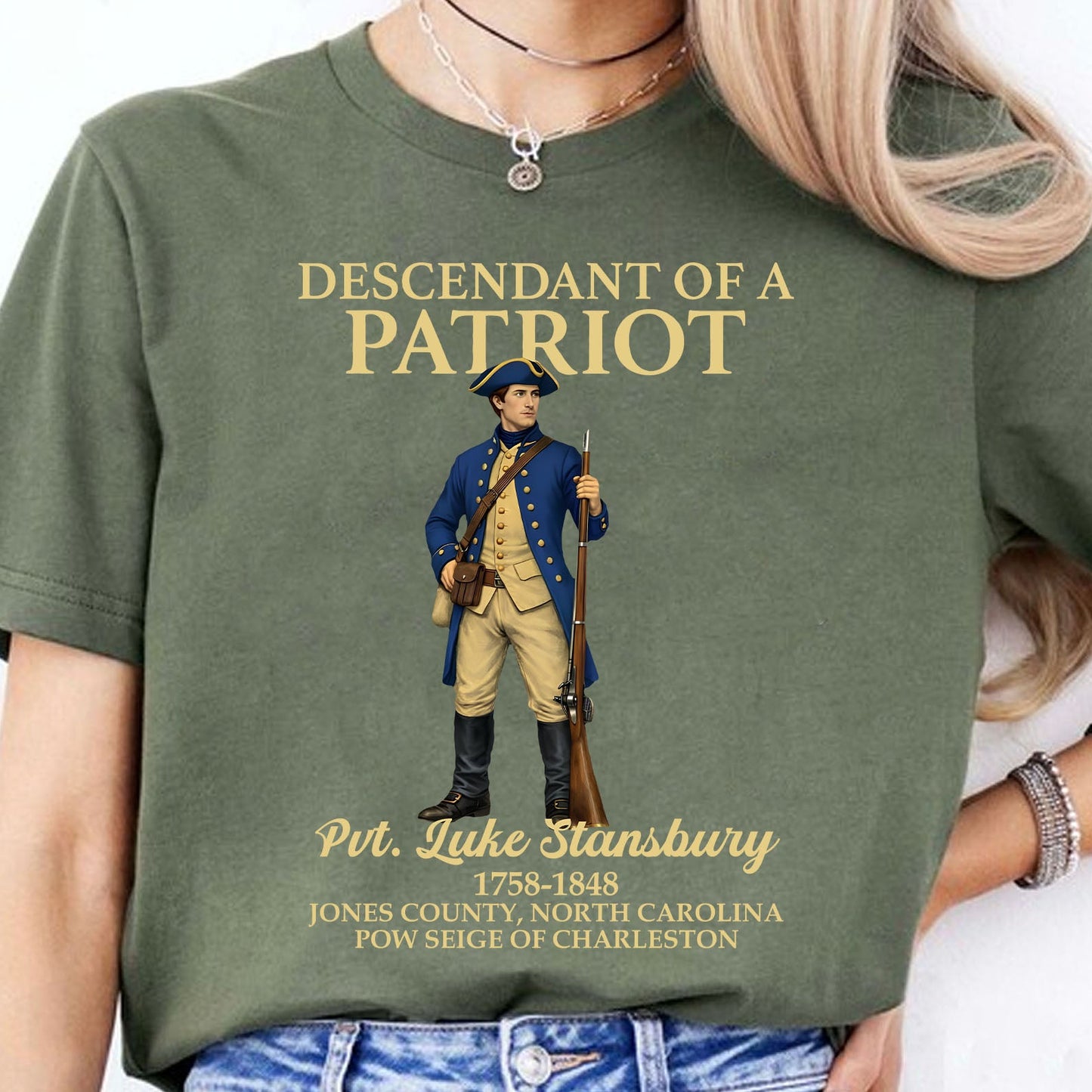 Custom Name Descendant of a Patriot Dark Shirt | Personalized 250 Years USA Sweatshirt | Patriotic Tee 684383