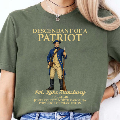 Custom Name Descendant of a Patriot Dark Shirt | Personalized 250 Years USA Sweatshirt | Patriotic Tee 684383