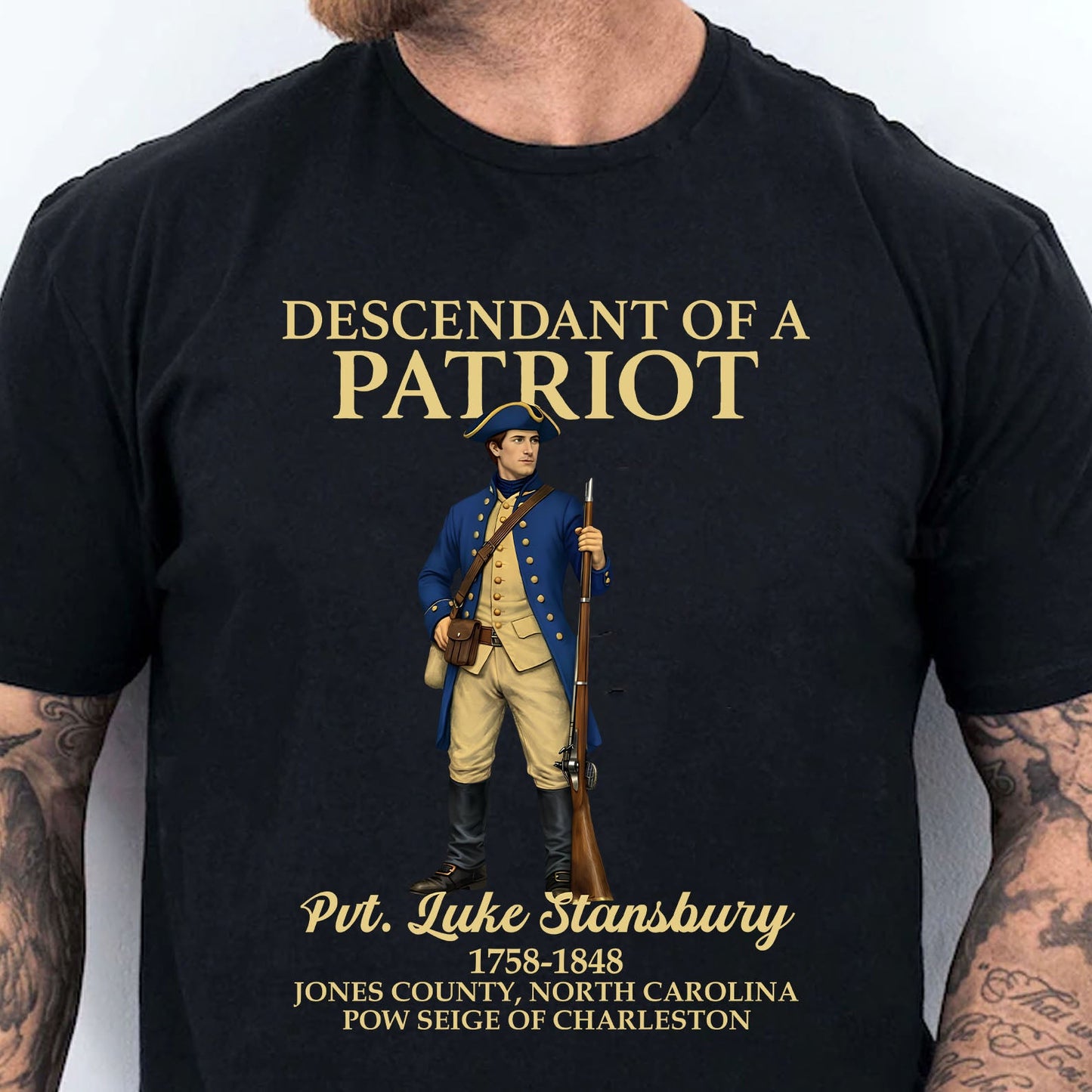 Custom Name Descendant of a Patriot Dark Shirt | Personalized 250 Years USA Sweatshirt | Patriotic Tee 684383