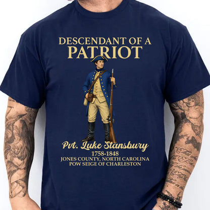 Custom Name Descendant of a Patriot Dark Shirt | Personalized 250 Years USA Sweatshirt | Patriotic Tee 684383