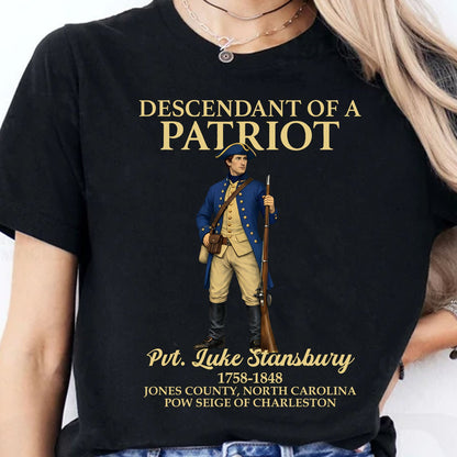 Custom Name Descendant of a Patriot Dark Shirt | Personalized 250 Years USA Sweatshirt | Patriotic Tee 684383
