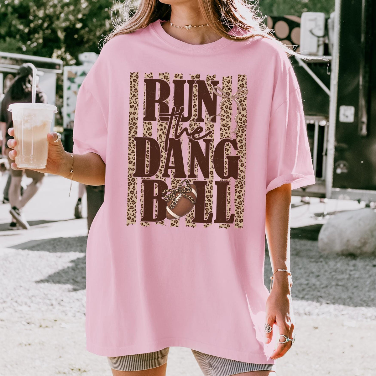 Run The Dang Ball Football Shirt, Leopard Game Day T-Shirt, Football Season Tee