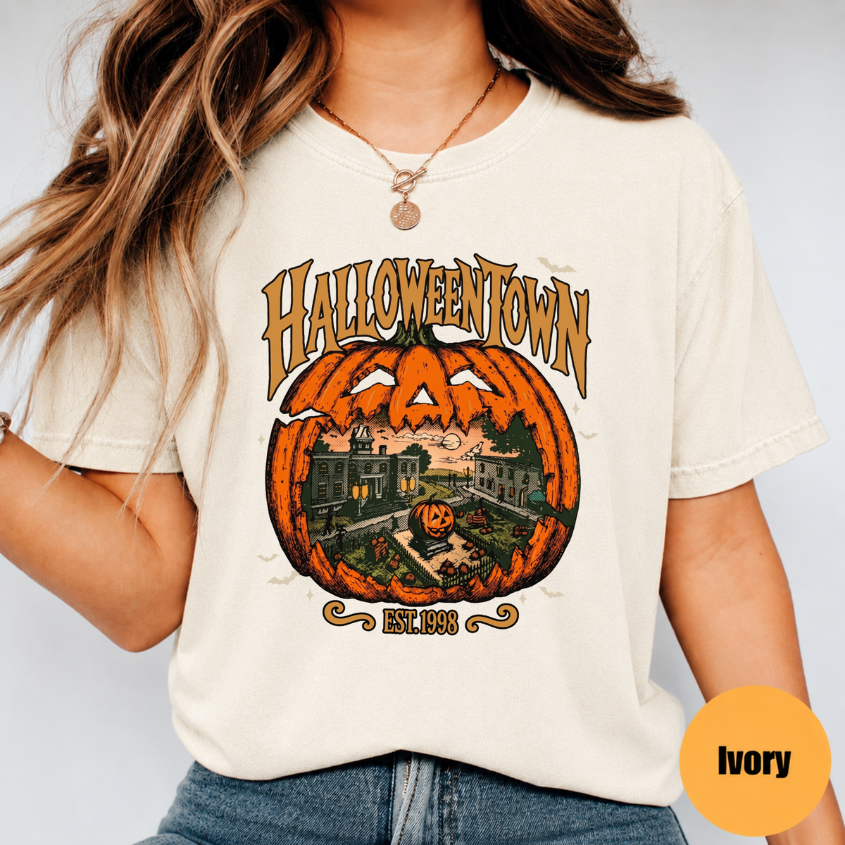 Halloween Town Pumpkin Shirt – Vintage Spooky Season Graphic Tee