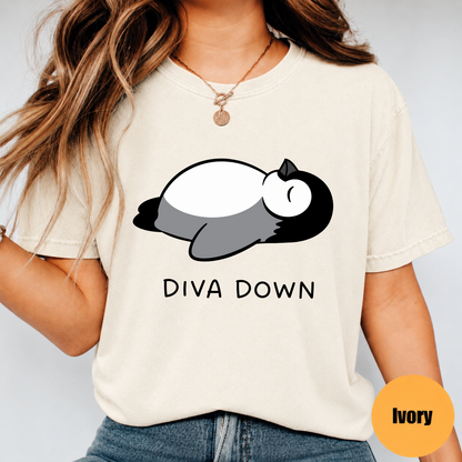 Diva Down Penguin Shirt – Funny Penguin Meme Graphic Tee