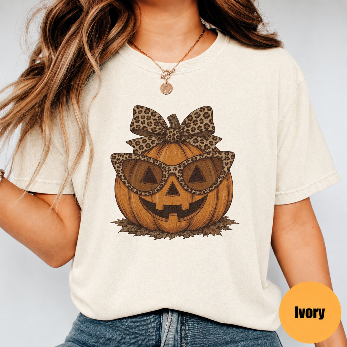 Leopard Pumpkin Halloween Sweatshirt – Jack O Lantern Fall Crewneck