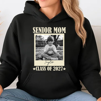 Personalized Senior Mom 2027 Shirt, Custom Photo Class of 2027 T-Shirt, High School Graduation Gift 685374