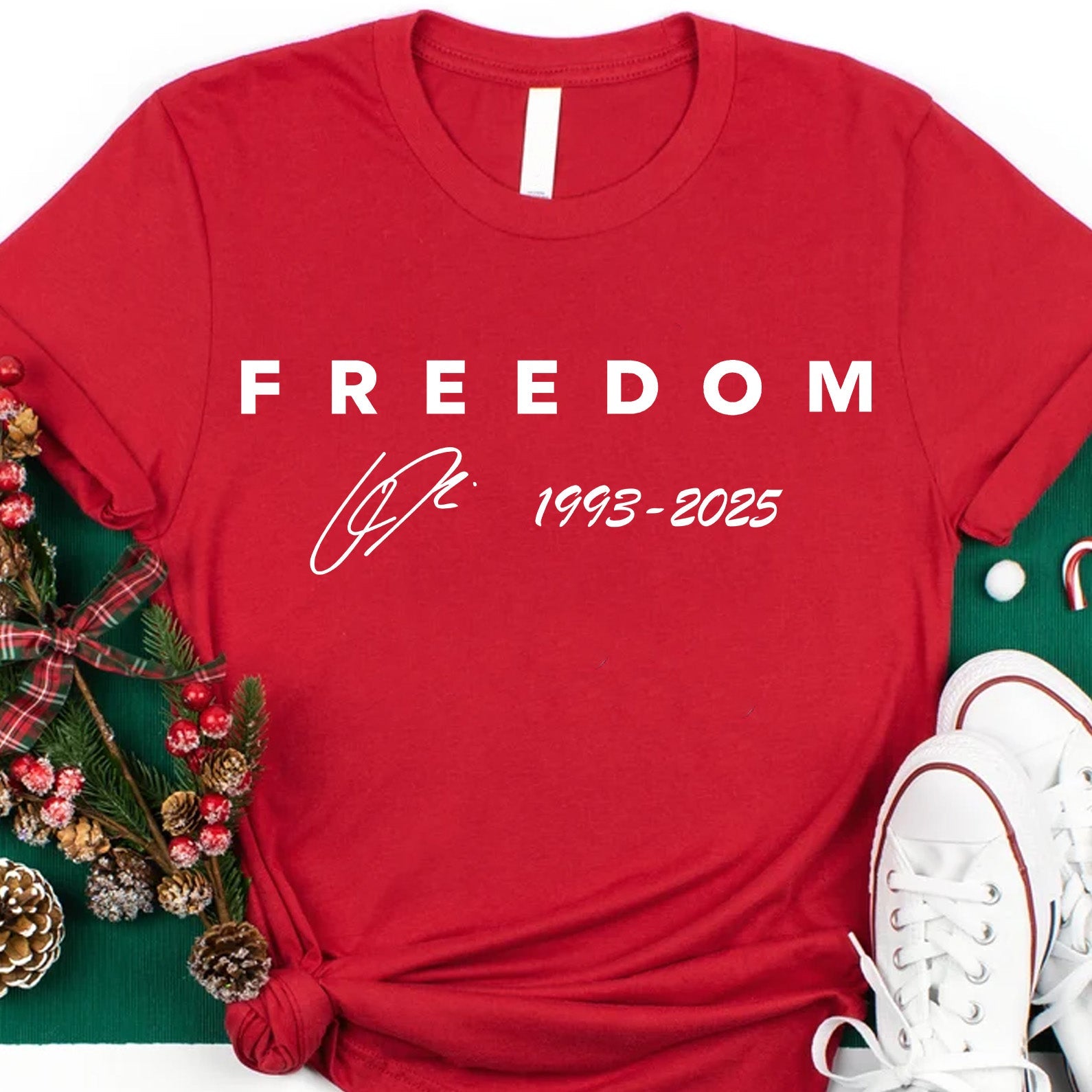 Red Freedom Shirt | Charlie Kirk Red Shirt | We Wear Red Charlie Kirk Birthday October 14 | 1993 for Charlie Kirk Tee 683064