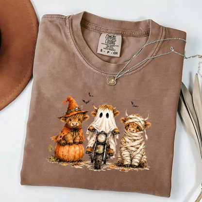 Highland Cow Halloween Shirt – Cute Spooky Cow Graphic Tee