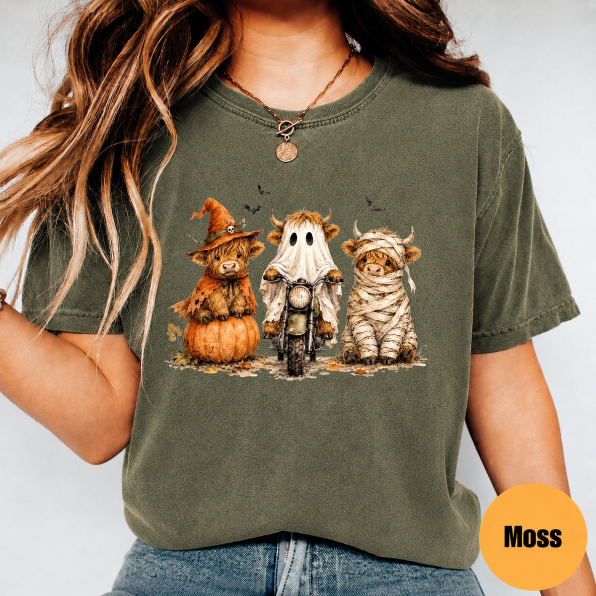 Highland Cow Halloween Shirt – Cute Spooky Cow Graphic Tee