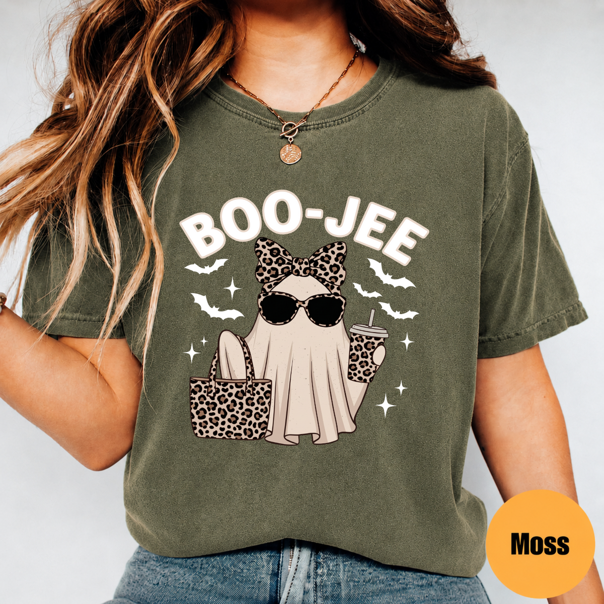 Boo Jee Ghost Shirt – Funny Leopard Halloween Graphic Tee