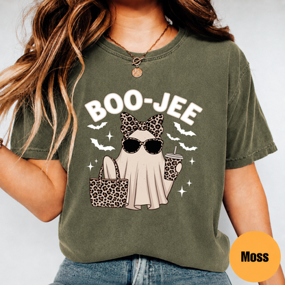 Boo Jee Ghost Shirt – Funny Leopard Halloween Graphic Tee