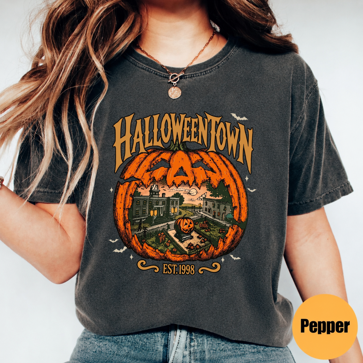 Halloween Town Pumpkin Shirt – Vintage Spooky Season Graphic Tee