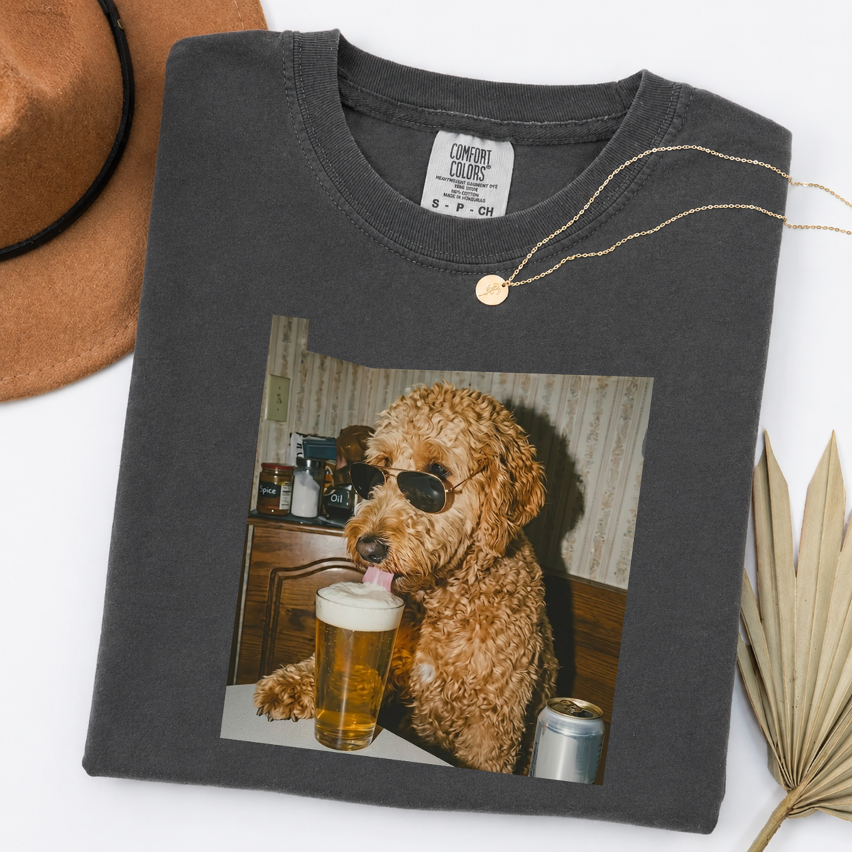 Funny Dog Drinking Beer Shirt – 50+ Dog Breeds Available Meme Graphic Tee