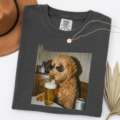 Funny Dog Drinking Beer Shirt – 50+ Dog Breeds Available Meme Graphic Tee