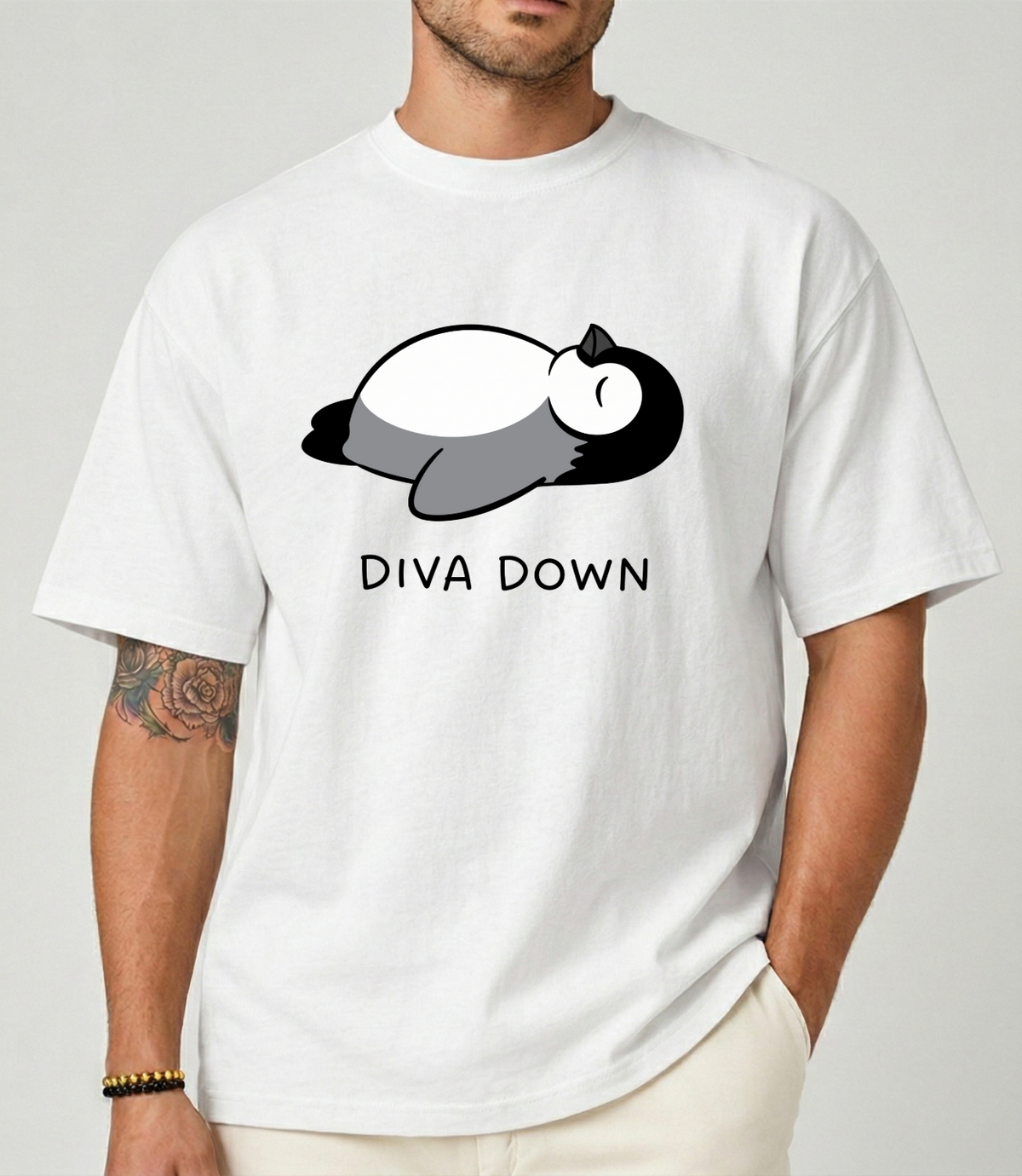 Diva Down Penguin Shirt – Funny Penguin Meme Graphic Tee