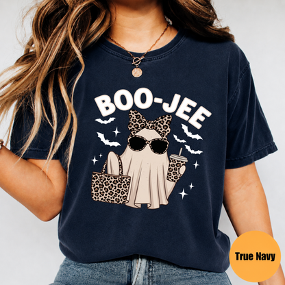 Boo Jee Ghost Shirt – Funny Leopard Halloween Graphic Tee