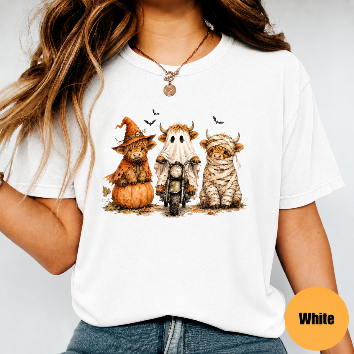 Highland Cow Halloween Shirt – Cute Spooky Cow Graphic Tee