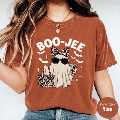 Boo Jee Ghost Shirt – Funny Leopard Halloween Graphic Tee