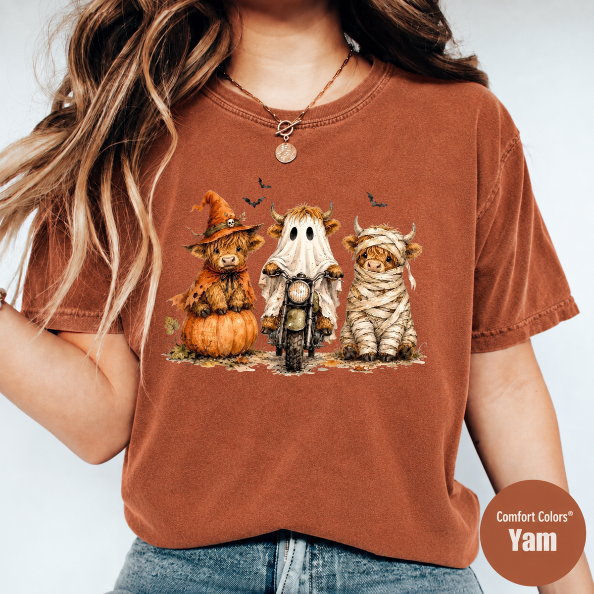 Highland Cow Halloween Shirt – Cute Spooky Cow Graphic Tee